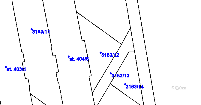 Parcela st. 3163/12 v KÚ Brod nad Dyjí, Katastrální mapa