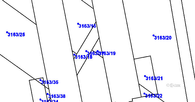 Parcela st. 3163/19 v KÚ Brod nad Dyjí, Katastrální mapa