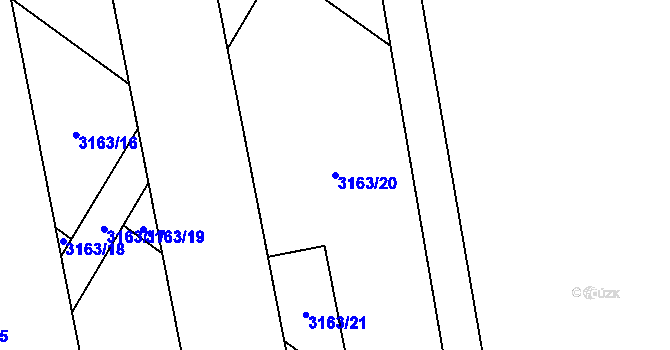 Parcela st. 3163/20 v KÚ Brod nad Dyjí, Katastrální mapa