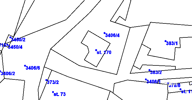 Parcela st. 170 v KÚ Brod nad Tichou, Katastrální mapa