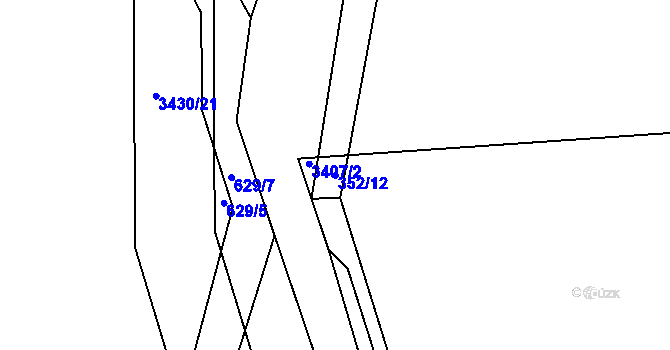 Parcela st. 352/12 v KÚ Brod nad Tichou, Katastrální mapa