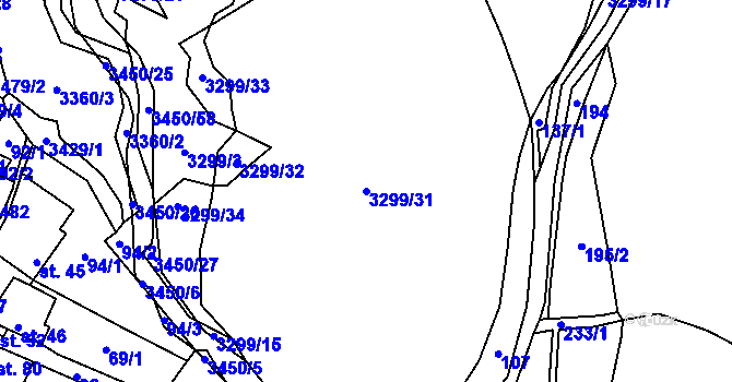 Parcela st. 3299/31 v KÚ Brod nad Tichou, Katastrální mapa