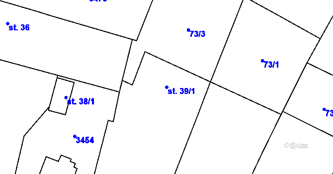 Parcela st. 39/1 v KÚ Brod nad Tichou, Katastrální mapa