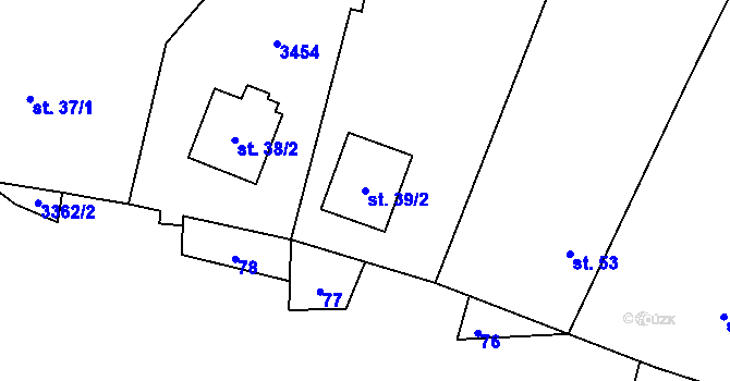 Parcela st. 39/2 v KÚ Brod nad Tichou, Katastrální mapa