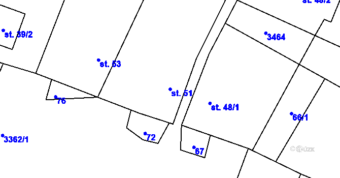 Parcela st. 51 v KÚ Brod nad Tichou, Katastrální mapa