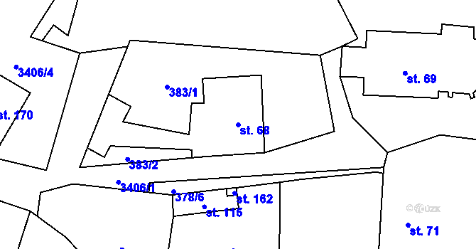 Parcela st. 68 v KÚ Brod nad Tichou, Katastrální mapa