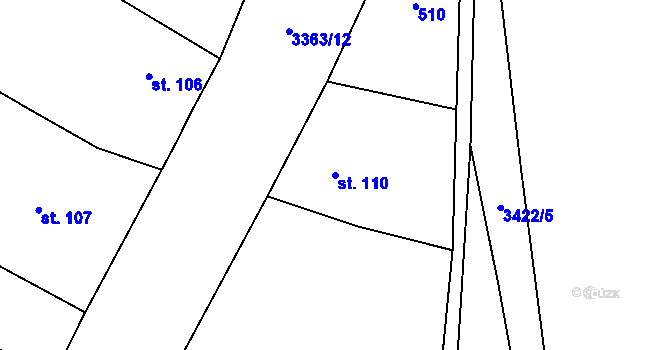 Parcela st. 110 v KÚ Brod nad Tichou, Katastrální mapa