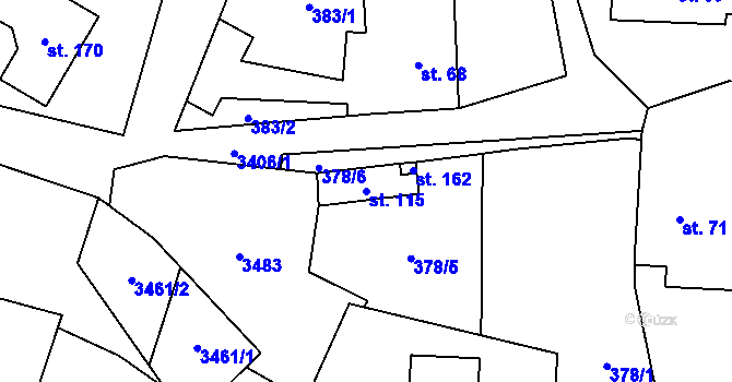 Parcela st. 115 v KÚ Brod nad Tichou, Katastrální mapa