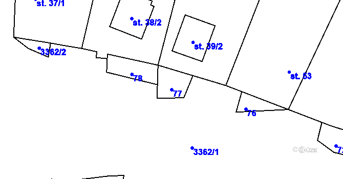 Parcela st. 77 v KÚ Brod nad Tichou, Katastrální mapa