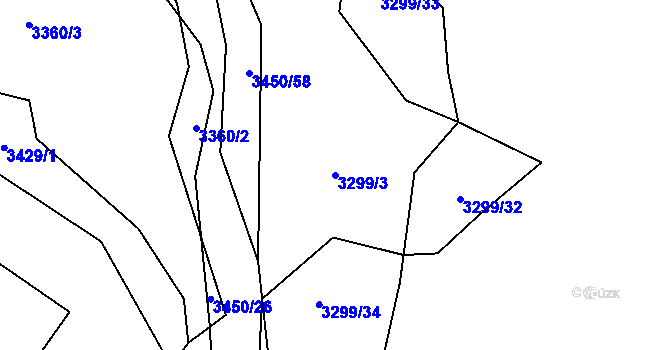 Parcela st. 3299/3 v KÚ Brod nad Tichou, Katastrální mapa