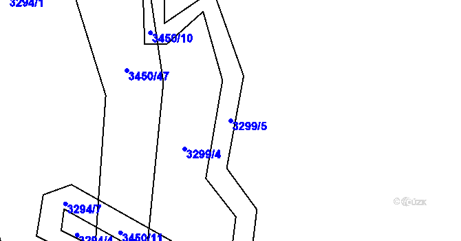 Parcela st. 3299/5 v KÚ Brod nad Tichou, Katastrální mapa