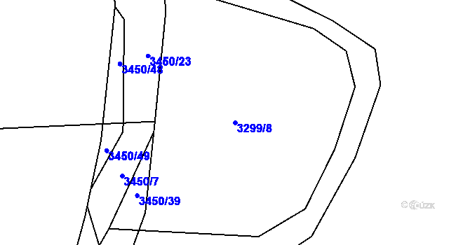 Parcela st. 3299/8 v KÚ Brod nad Tichou, Katastrální mapa