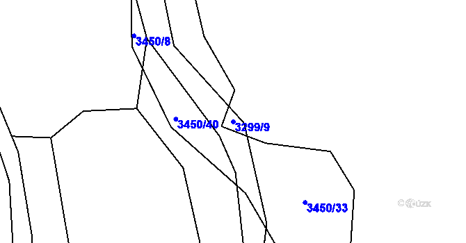 Parcela st. 3299/9 v KÚ Brod nad Tichou, Katastrální mapa
