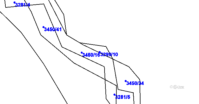 Parcela st. 3299/10 v KÚ Brod nad Tichou, Katastrální mapa