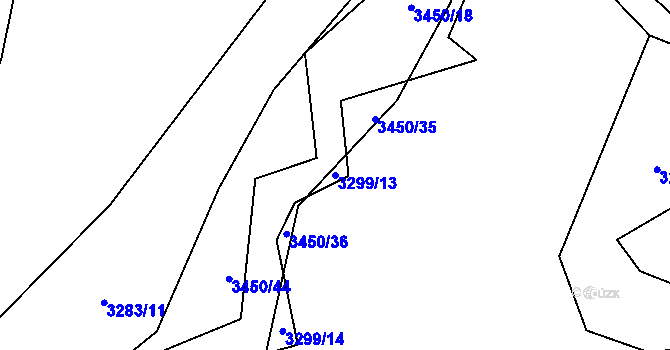Parcela st. 3299/13 v KÚ Brod nad Tichou, Katastrální mapa