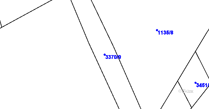 Parcela st. 3370/9 v KÚ Brod nad Tichou, Katastrální mapa