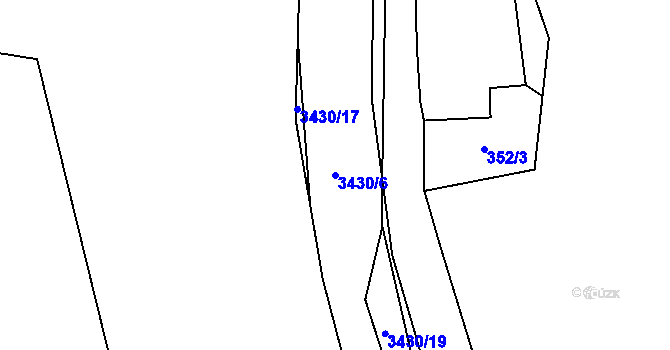 Parcela st. 3430/6 v KÚ Brod nad Tichou, Katastrální mapa