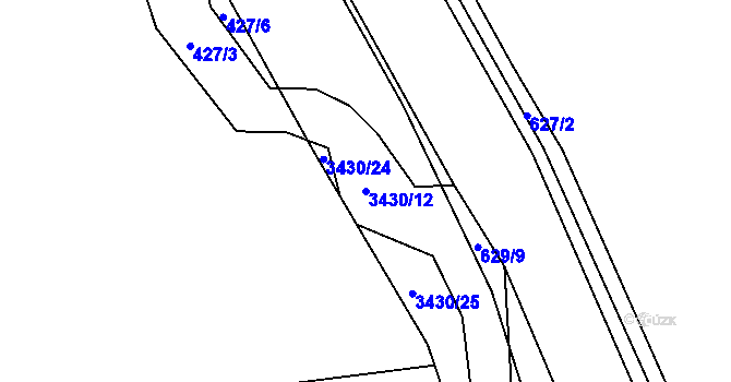 Parcela st. 3430/12 v KÚ Brod nad Tichou, Katastrální mapa