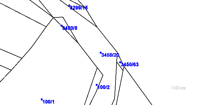 Parcela st. 3450/20 v KÚ Brod nad Tichou, Katastrální mapa