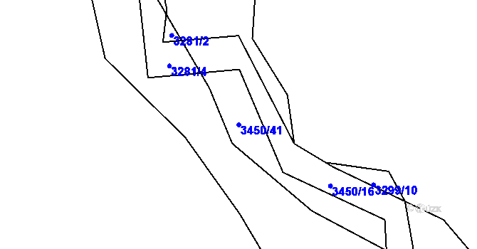 Parcela st. 3450/41 v KÚ Brod nad Tichou, Katastrální mapa