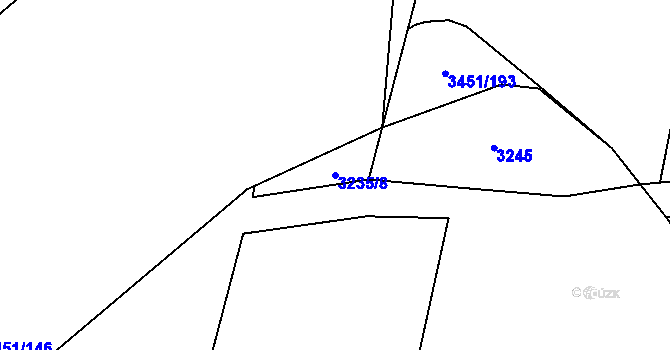Parcela st. 3235/8 v KÚ Brod nad Tichou, Katastrální mapa
