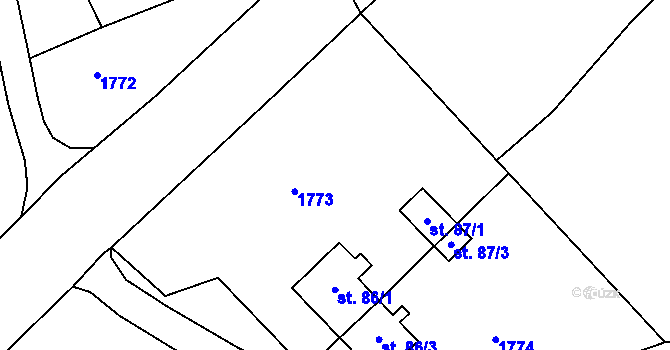 Parcela st. 524/7 v KÚ Brod u Stříbra, Katastrální mapa