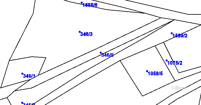Parcela st. 346/5 v KÚ Brod u Stříbra, Katastrální mapa