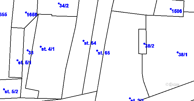 Parcela st. 65 v KÚ Tuněchody u Stříbra, Katastrální mapa
