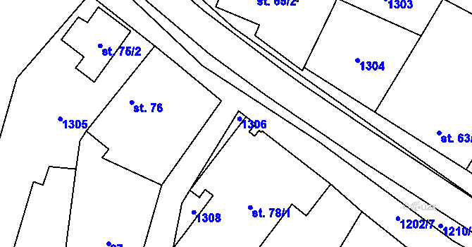 Parcela st. 78/2 v KÚ Brodce nad Jizerou, Katastrální mapa