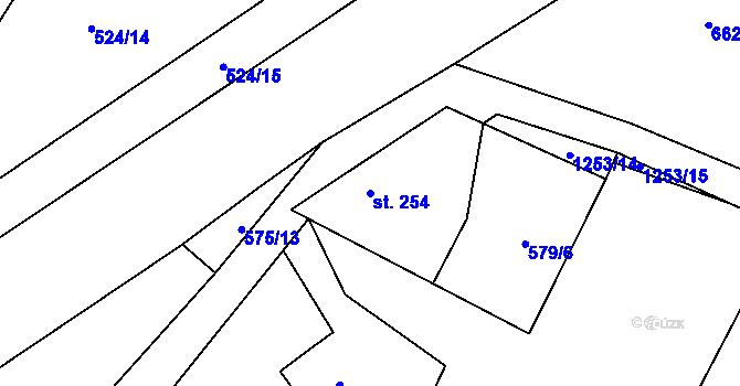 Parcela st. 254 v KÚ Brodce nad Jizerou, Katastrální mapa