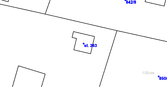 Parcela st. 263 v KÚ Brodce nad Jizerou, Katastrální mapa