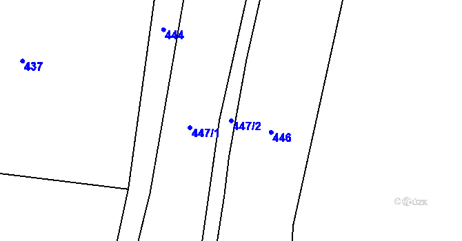 Parcela st. 447/2 v KÚ Brodce nad Jizerou, Katastrální mapa