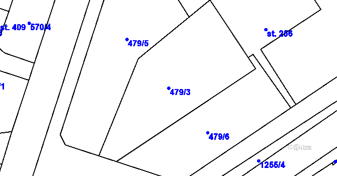 Parcela st. 479/3 v KÚ Brodce nad Jizerou, Katastrální mapa