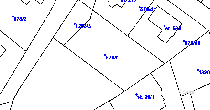 Parcela st. 579/9 v KÚ Brodce nad Jizerou, Katastrální mapa