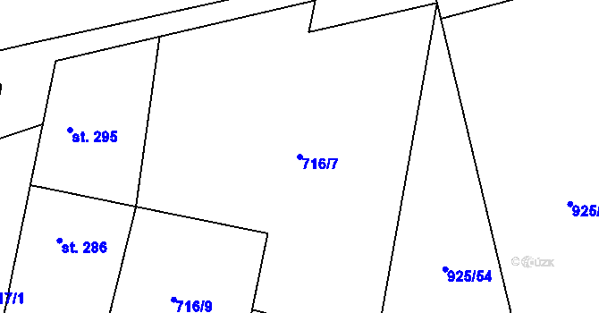 Parcela st. 716/7 v KÚ Brodce nad Jizerou, Katastrální mapa