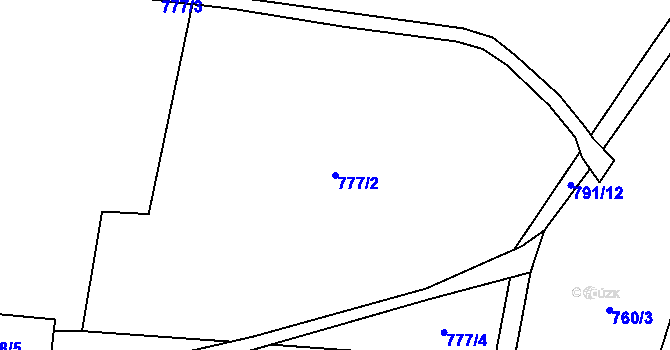 Parcela st. 777/2 v KÚ Brodce nad Jizerou, Katastrální mapa