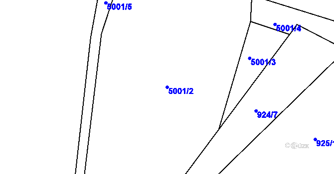 Parcela st. 5001/2 v KÚ Brodce nad Jizerou, Katastrální mapa