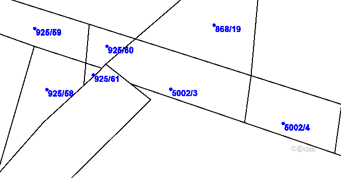 Parcela st. 5002/3 v KÚ Brodce nad Jizerou, Katastrální mapa
