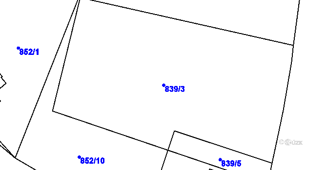 Parcela st. 839/3 v KÚ Brodce nad Jizerou, Katastrální mapa