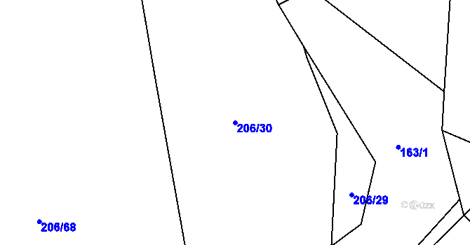Parcela st. 206/30 v KÚ Brodce nad Jizerou, Katastrální mapa
