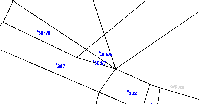 Parcela st. 305/6 v KÚ Brodce nad Jizerou, Katastrální mapa