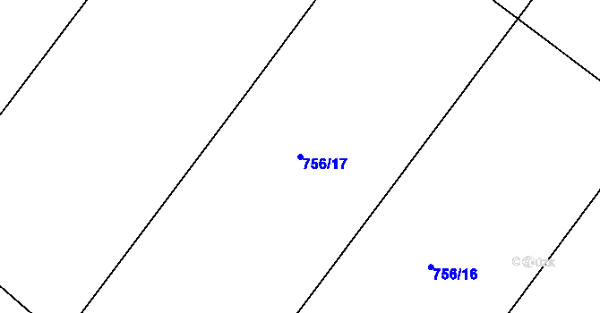 Parcela st. 756/17 v KÚ Brodce nad Jizerou, Katastrální mapa