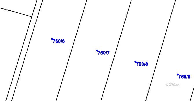 Parcela st. 760/7 v KÚ Brodce nad Jizerou, Katastrální mapa