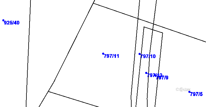 Parcela st. 797/11 v KÚ Brodce nad Jizerou, Katastrální mapa