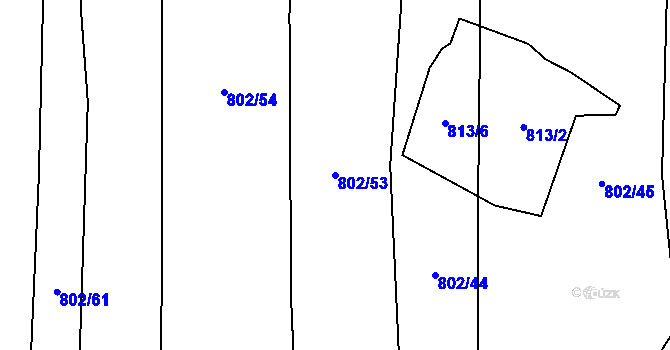 Parcela st. 802/53 v KÚ Brodce nad Jizerou, Katastrální mapa