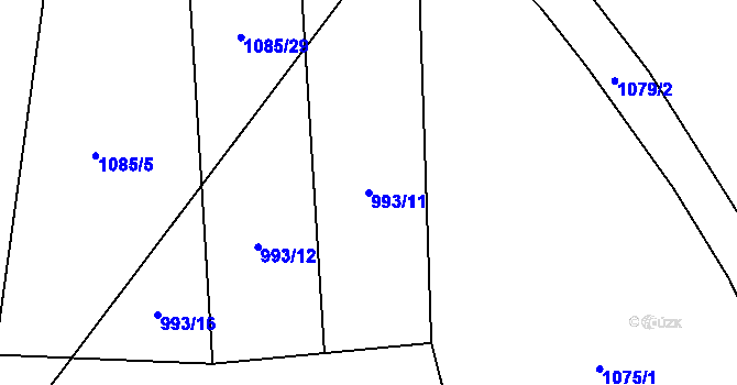 Parcela st. 993/11 v KÚ Brodce nad Jizerou, Katastrální mapa