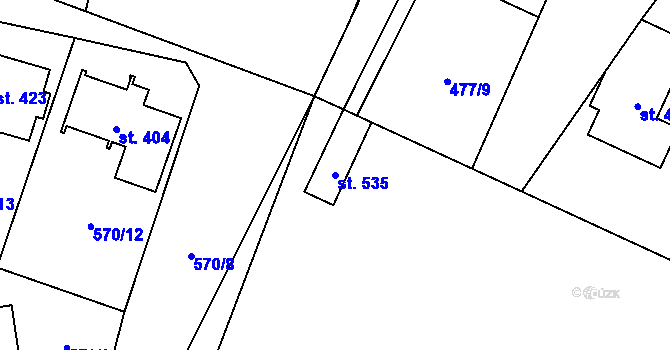 Parcela st. 535 v KÚ Brodce nad Jizerou, Katastrální mapa