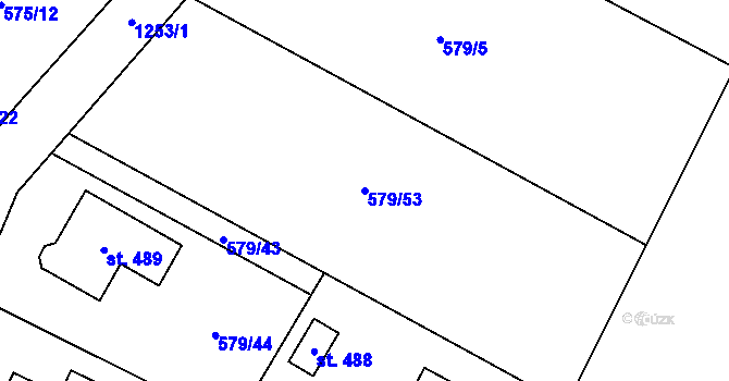 Parcela st. 579/53 v KÚ Brodce nad Jizerou, Katastrální mapa