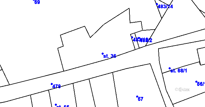 Parcela st. 36 v KÚ Brodec, Katastrální mapa