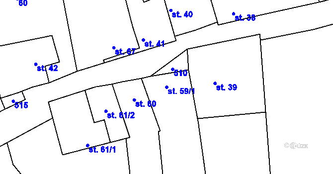 Parcela st. 59/1 v KÚ Brodec, Katastrální mapa